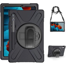 Funda Anticaída para Samsung Galaxy Tab S7 11" (SM-T870/SM-T875),  con Soporte Rotación, Correa de Mano/Hombro, Funda Antichoque