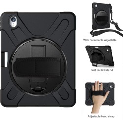 Funda Anticaída Nuevo iPad 10.2" (iPad 7ª Generación),  Soporte Rotación, Correa de Mano/Hombro Color  Negro