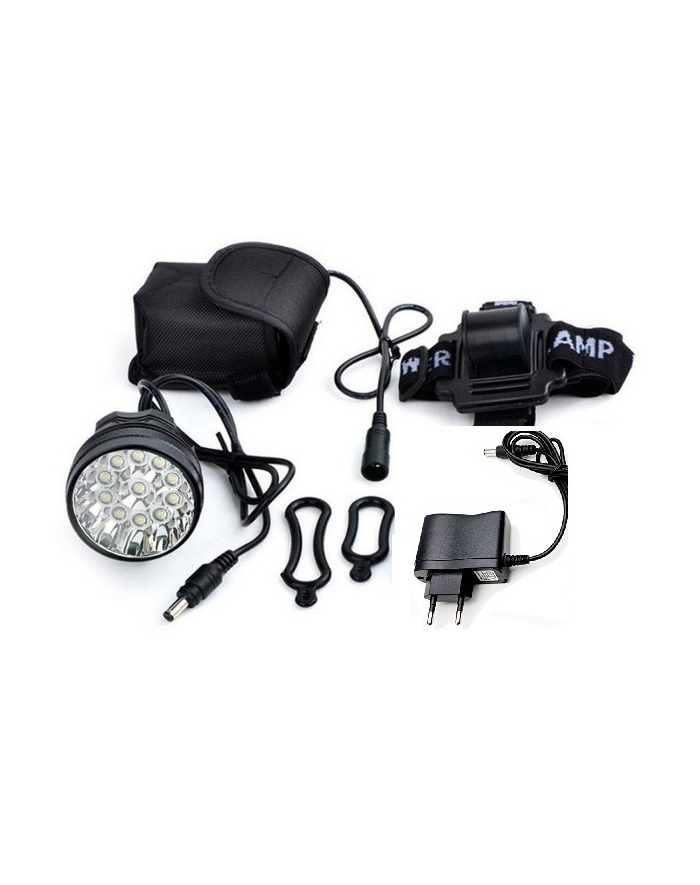 Luz LED frontal para cabeza y bicicleta con batería de 8000 mAh 2000  lúmenes 2 x T6 XLamp - Cablematic