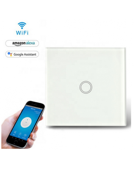 Interruptor Luz WiFi Compatible con Alexa, Google Home, Control de App y Función de Temporizador, No es Necesario Cable Neutro