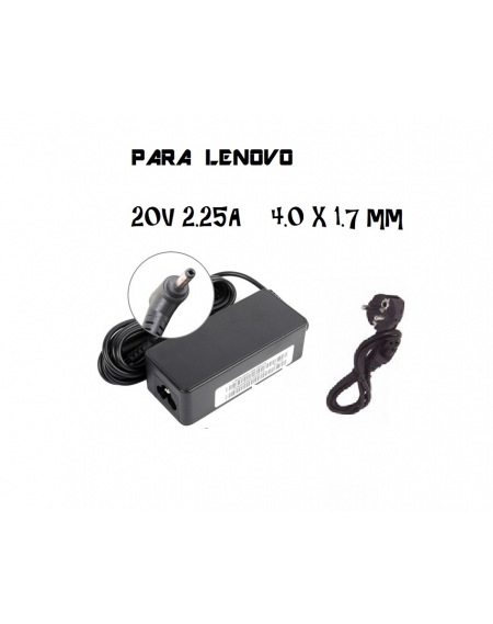 Adaptador de corriente para ordenador portátil LENOVO 20V 2.25A 4.0 X 1.75mm COMPROBAR COMPATIBILIDAD KJ603