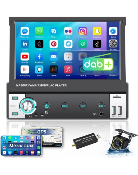 Dab/Dab+ Radio Android 1 DIN con Navegación GPS, WiFi