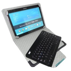 Funda con Teclado  Español (Letra Ñ Incluída)  Bluetooth Extraíble con Touchpad para Tablet