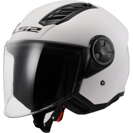 LS2, Casco Moto Jet Airflow Solid White Talla XL