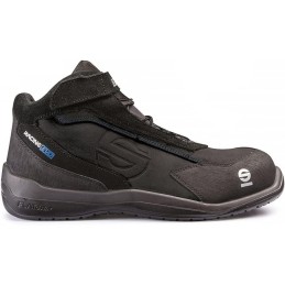 Sparco Bota Adulto Unisex Negro Sintético Motorista Cierre Cordones Caña Baja Unisex-Adultos