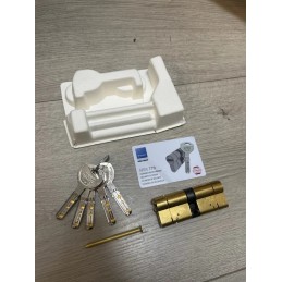 Tesa Assa Abloy Cilindro de Alta Seguridad, Llave - Leva Larga, Latonado, 40x40 mm