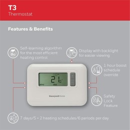 Honeywell Termostato T3 cableado programable 7 días de Honeywell Home