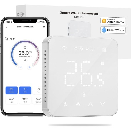 Meross Termostato Inteligente WiFi, Termostato de Calefacción para Caldera