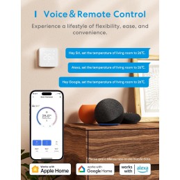 Meross Termostato Inteligente WiFi, Termostato de Calefacción para Caldera