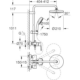 Grohe Tempesta Cosmopolitan 210 Monomando Barra