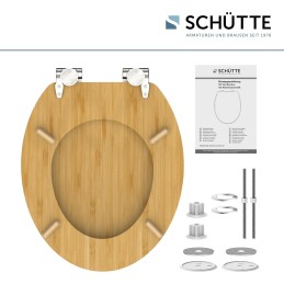 Schütte 81101-A - Asiento de inodoro con tapa de madera maciza de bambú (150 kg)