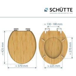 Schütte 81101-A - Asiento de inodoro con tapa de madera maciza de bambú (150 kg)