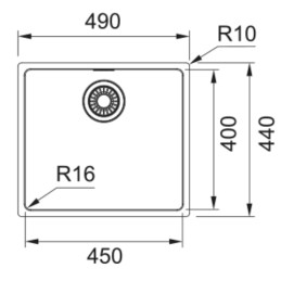 Franke Maris MRX 110-45 Fregadero empotrado Rectangular Acero inoxidable