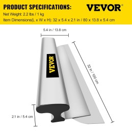 VEVOR Cuchillas de Encintar 80x 13,8 x 5,4 cm Acero Inoxidable Hoja de Skimmimg de Panel de Yeso