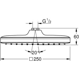 Grohe Tempesta - Alcachofa de ducha (250 x 250 mm, 9,5 l/min, cromado)