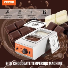 VEVOR Fundidor de Chocolate 800W 2 x 1,5 L