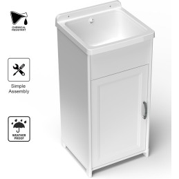 Adventa: Mueble para lavadero de resina de polipropileno, fácil de montar, compacto