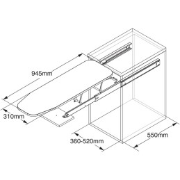 Emuca - Tabla de Planchar Plegable para cajón extraíble