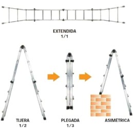 MAURER - Escalera Telescópica Aluminio 5+5 Peldaños