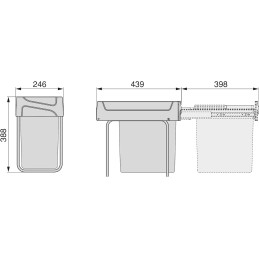 EMUCA Cubo de Basura bajo Fregadero 20L