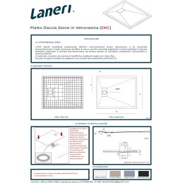 LANERI Plato de Ducha Antracita 70x100x2.6 NO tapa