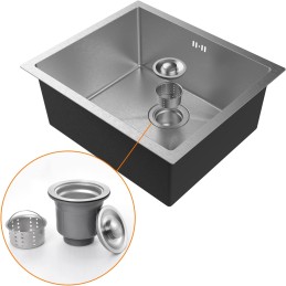 Ibergrif M85043 Fregadero Cocina 50 x 43 cm, Fregadero Bajo Encimera o Sobre Encimera