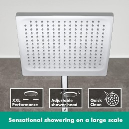 hansgrohe Crometta E - sistema de ducha ahorro de agua (EcoSmart) con termostato, ducha lluvia