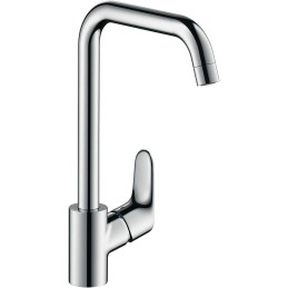 Hansgrohe 31820800 Focus grifo de cocina con caño giratorio 110º, 150º y 360º, acero inoxidable