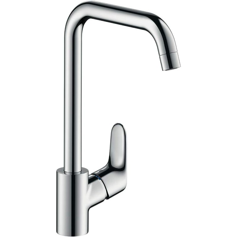 Hansgrohe 31820800 Focus grifo de cocina con caño giratorio 110º, 150º y 360º, acero inoxidable