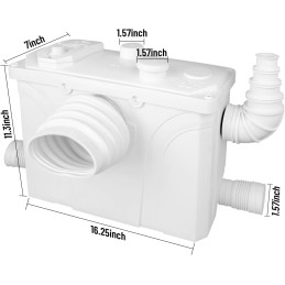 Trituradora Sanitaria 700W Bomba de Elevación Aguas Residuales 190L/min